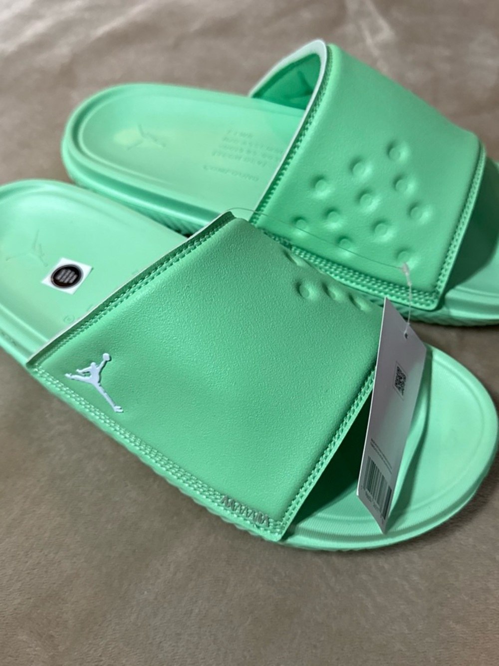 Jordan Women's Mint Slide Sandals in Seafoam Green